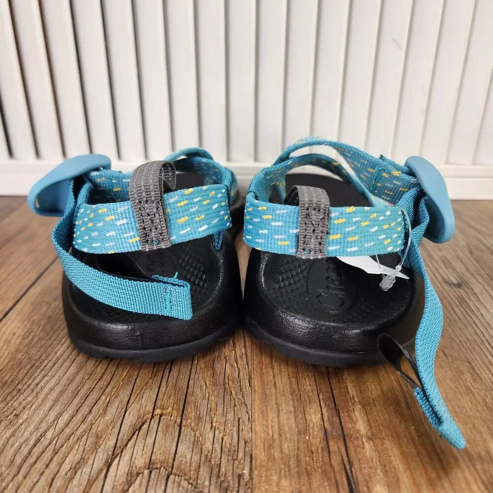 Chaco Z/1 Ecotread Kids 1M Clip Aqua Blue Hiking Beach Strappy Sandals JCH180352